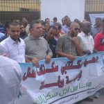 Les manifestants se sont rassemblés devant le siège de la wilaya de Ouargla. D. R.